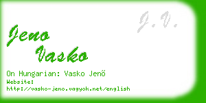 jeno vasko business card